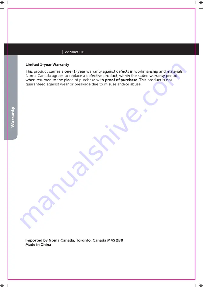 NOMA 043-7363-2 Instruction Manual Download Page 10