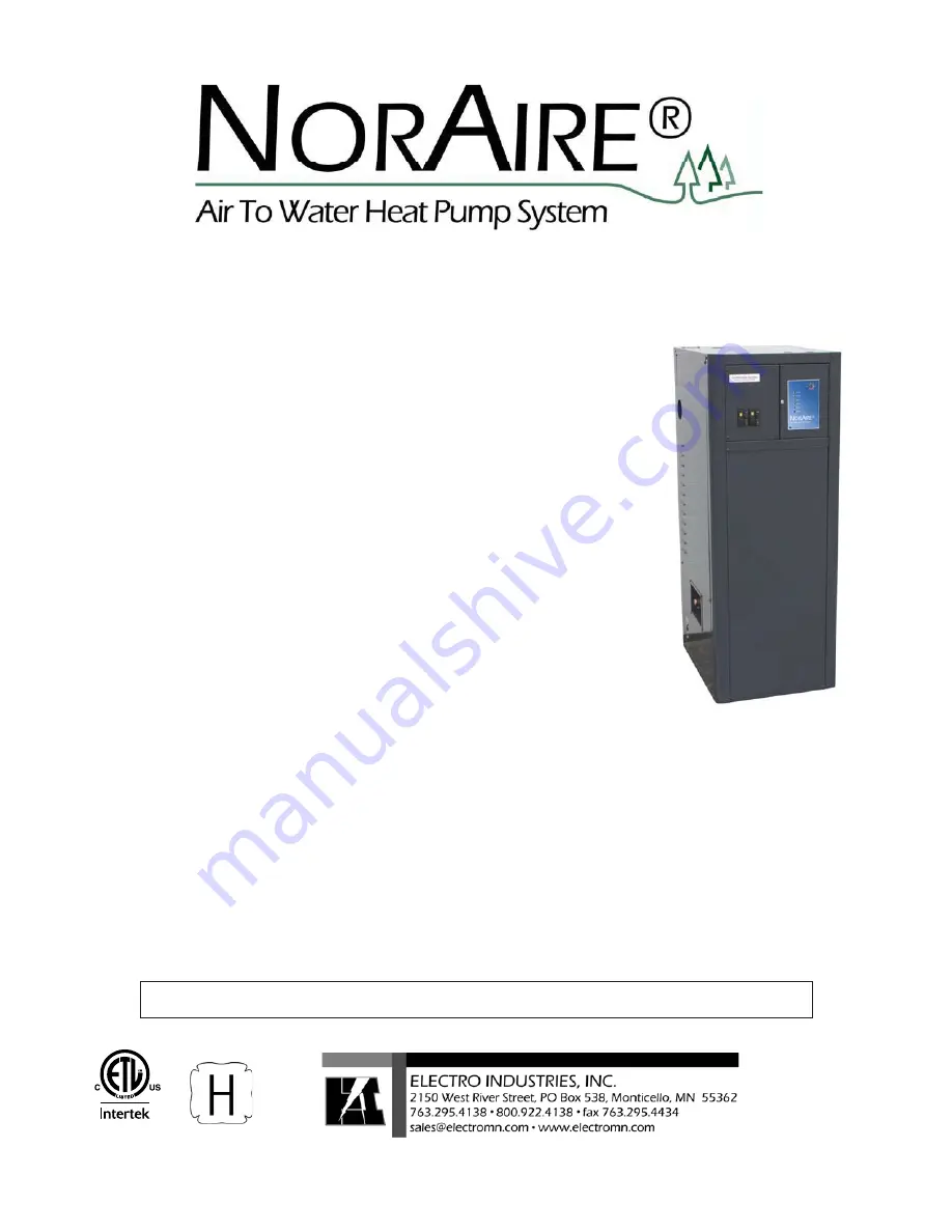 NorAire NC-FE series Installation & Operating Instructions Manual Download Page 1