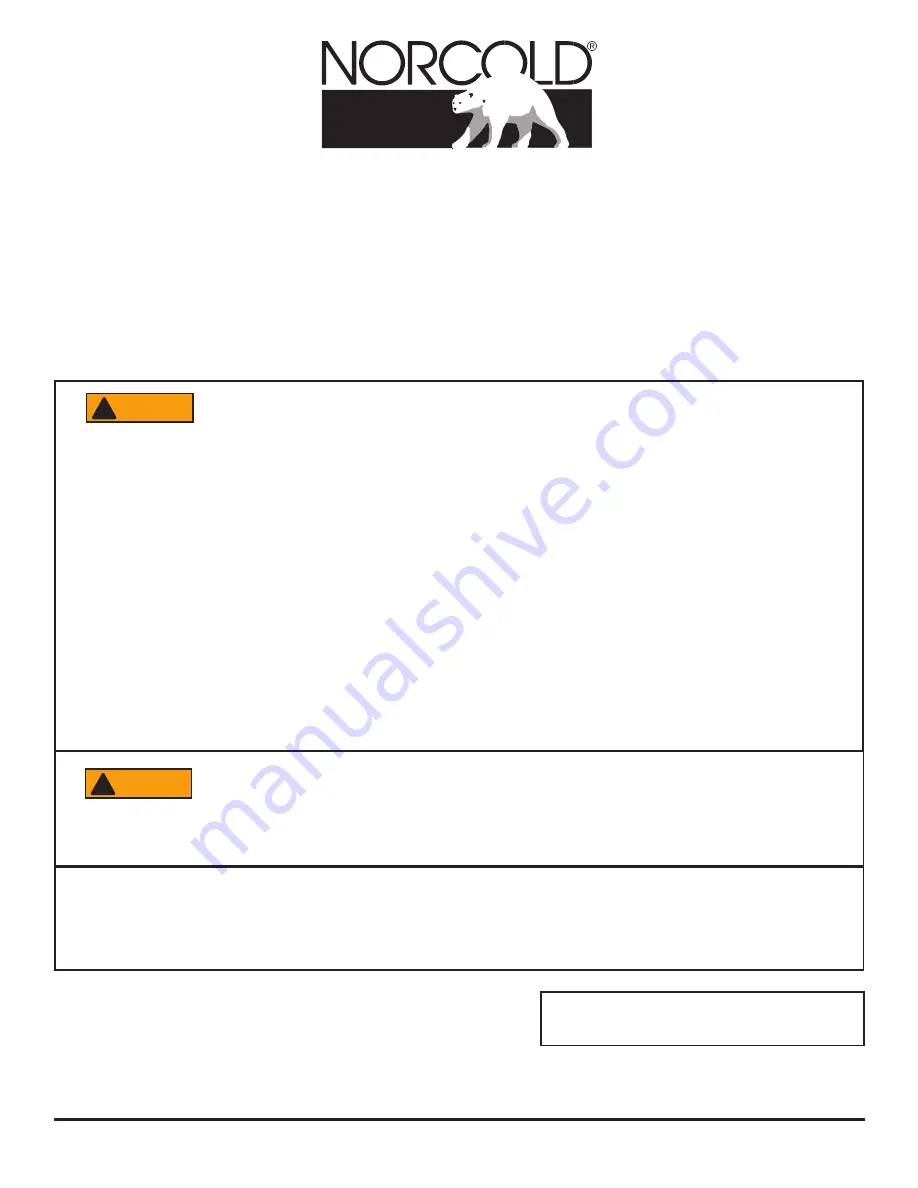 Norcold N305X Owner'S Manual Download Page 1