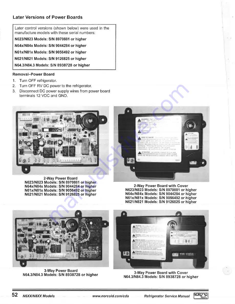 Norcold N61X Series Service Manual Download Page 55