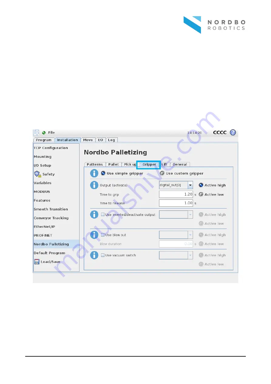 Nordbo Robotics Palletizer User Manual Download Page 10