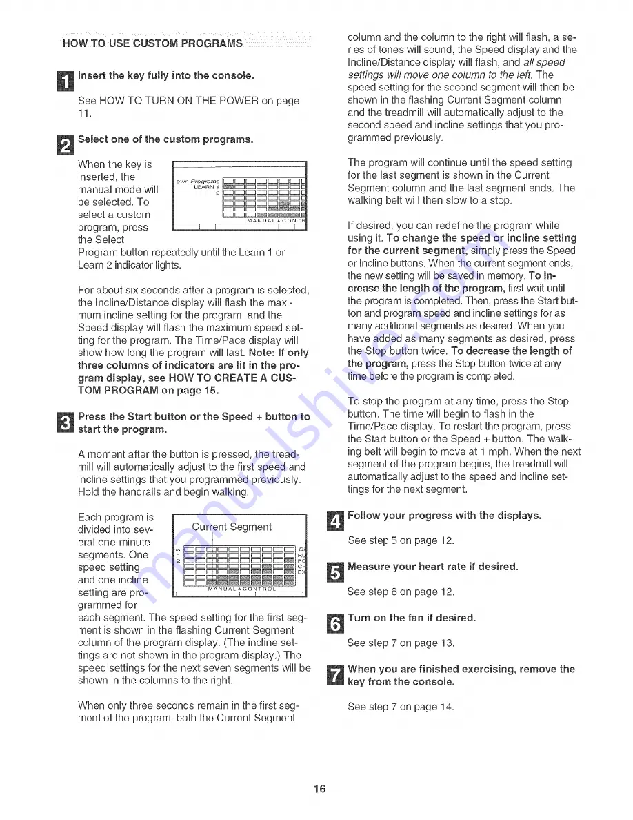 NordicTrack C 1900 Treadmill User Manual Download Page 16