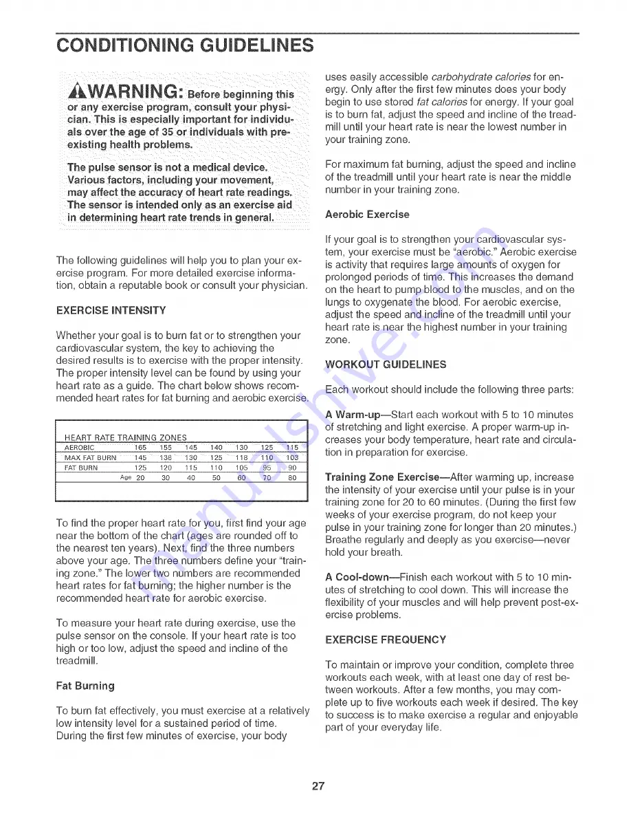 NordicTrack C 1900 Treadmill User Manual Download Page 27