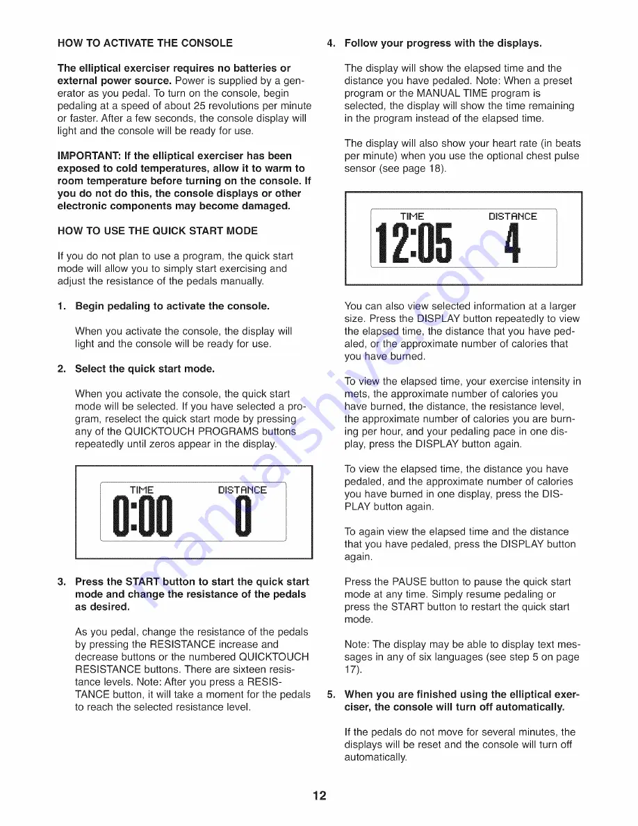 NordicTrack CLUB XI User Manual Download Page 12