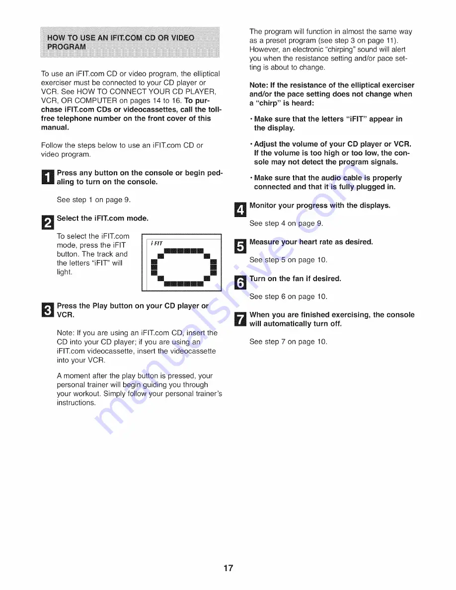 NordicTrack CX 938 User Manual Download Page 17