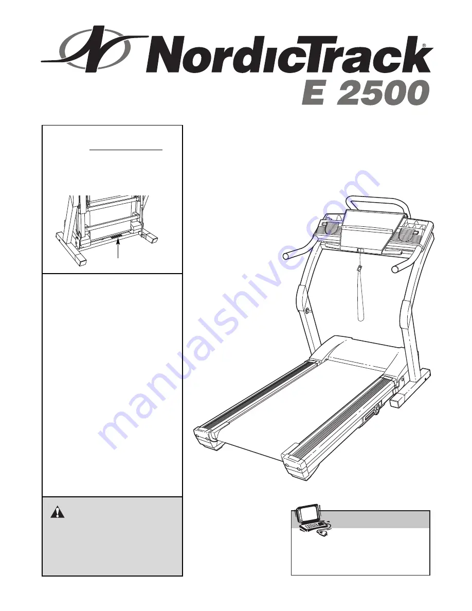 NordicTrack E 2500 User Manual Download Page 1