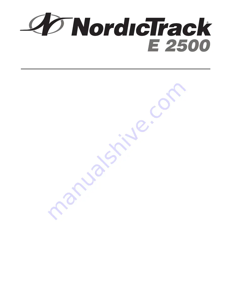 NordicTrack E 2500 User Manual Download Page 2