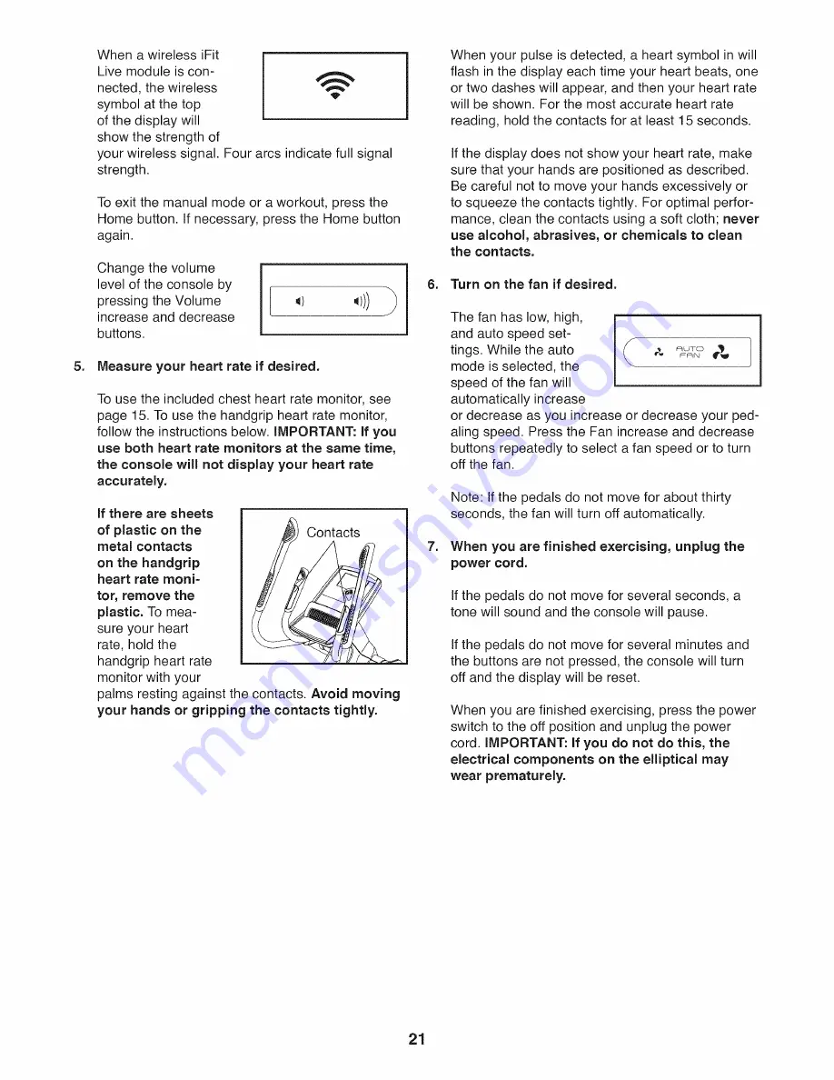 NordicTrack E 9.0 Elliptical Скачать руководство пользователя страница 21