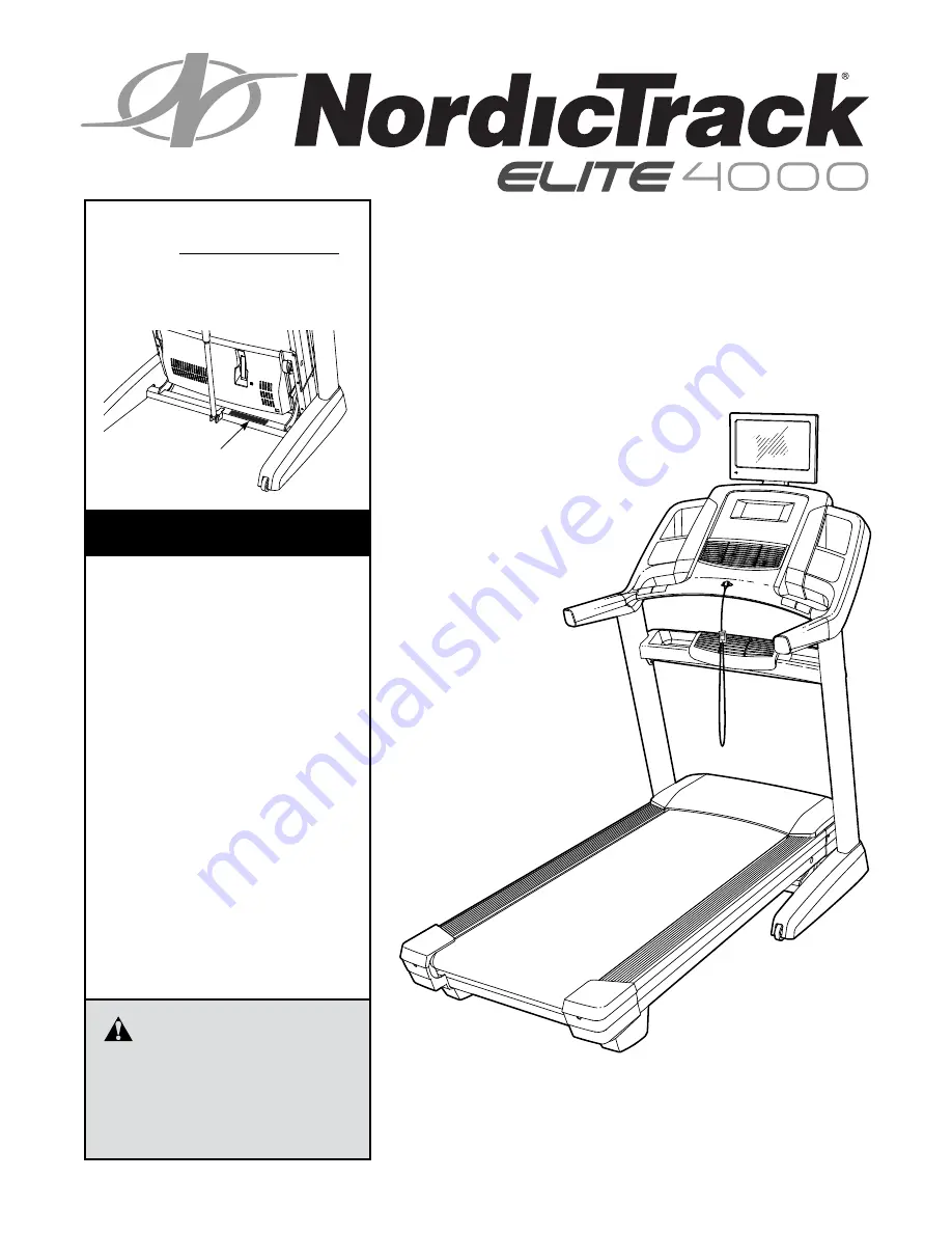 NordicTrack Elite 4000 User Manual Download Page 1