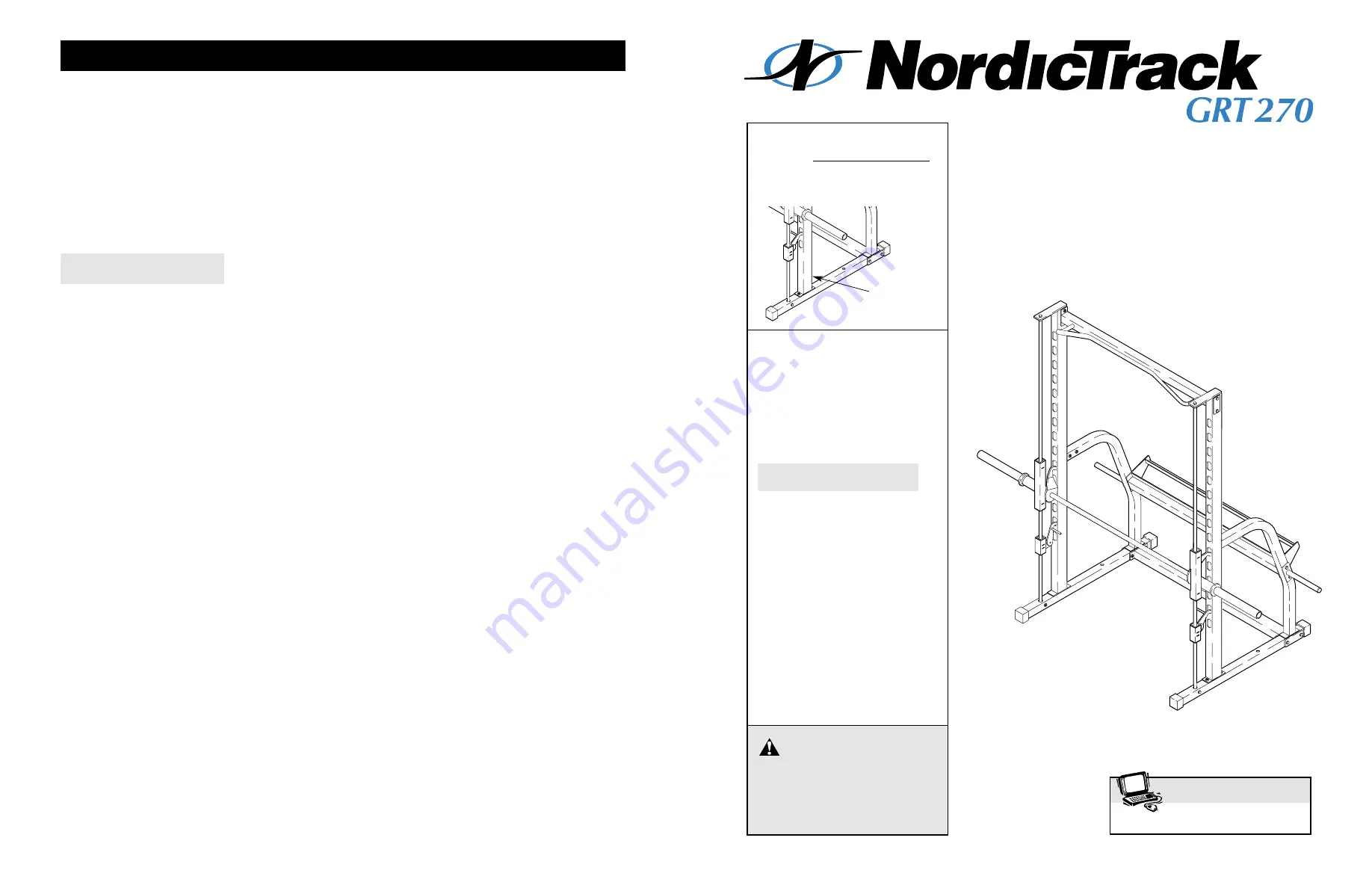 NordicTrack GRT 270 NTEVBE04910 User Manual Download Page 1