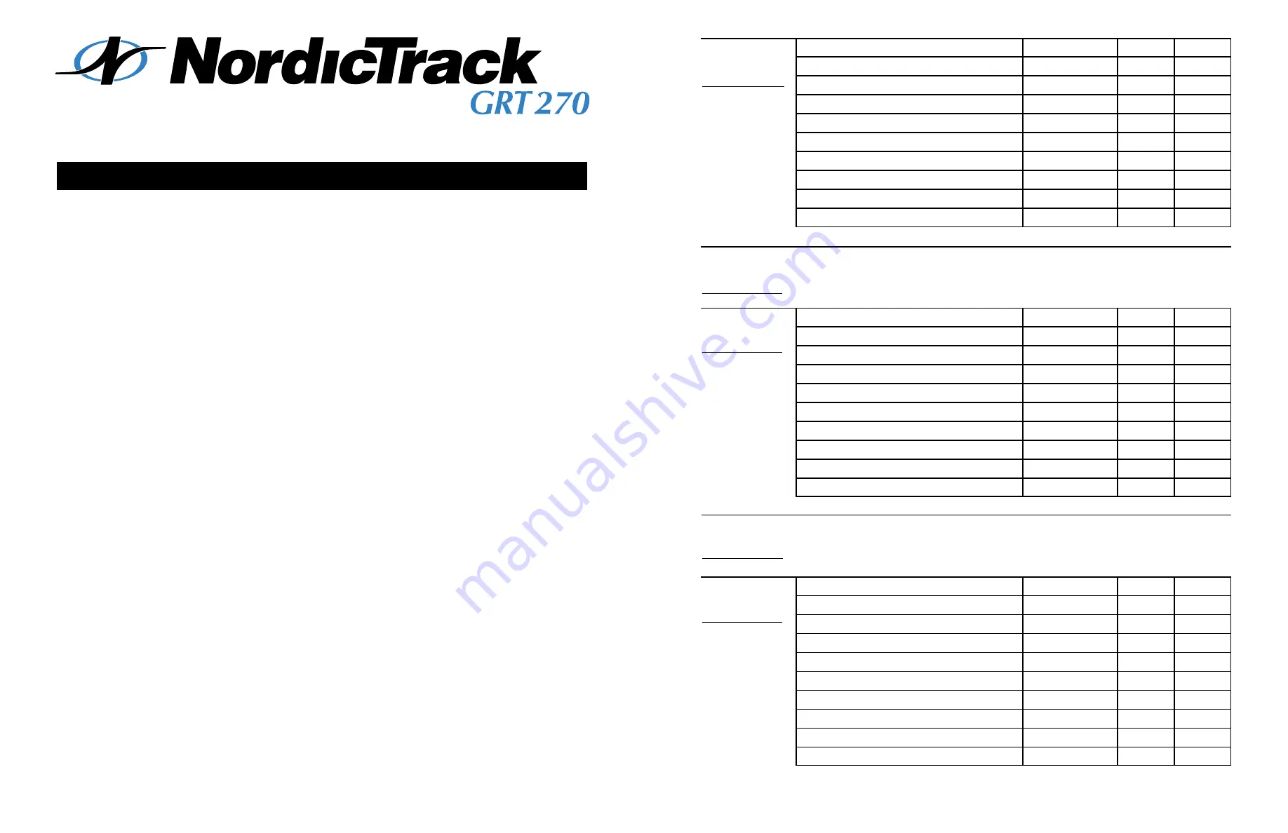 NordicTrack GRT 270 NTEVBE04910 User Manual Download Page 2