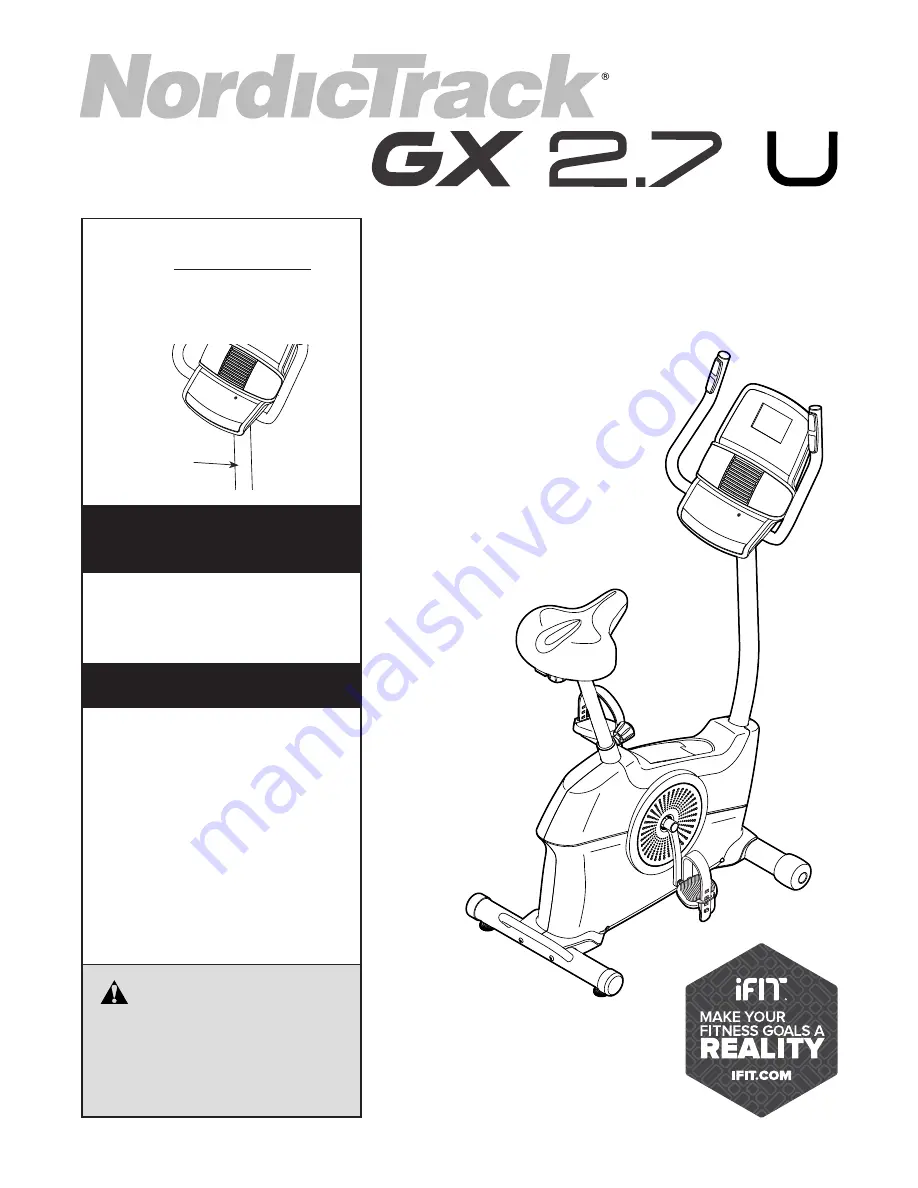 NordicTrack GX 2.7 U User Manual Download Page 1