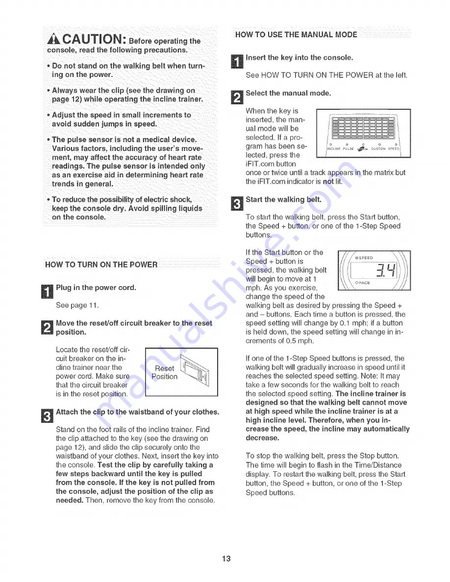 NordicTrack Incline Trainer NTK14940 User Manual Download Page 13