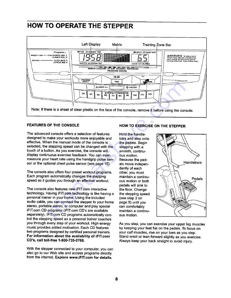 NordicTrack MTN 740 User Manual Download Page 8