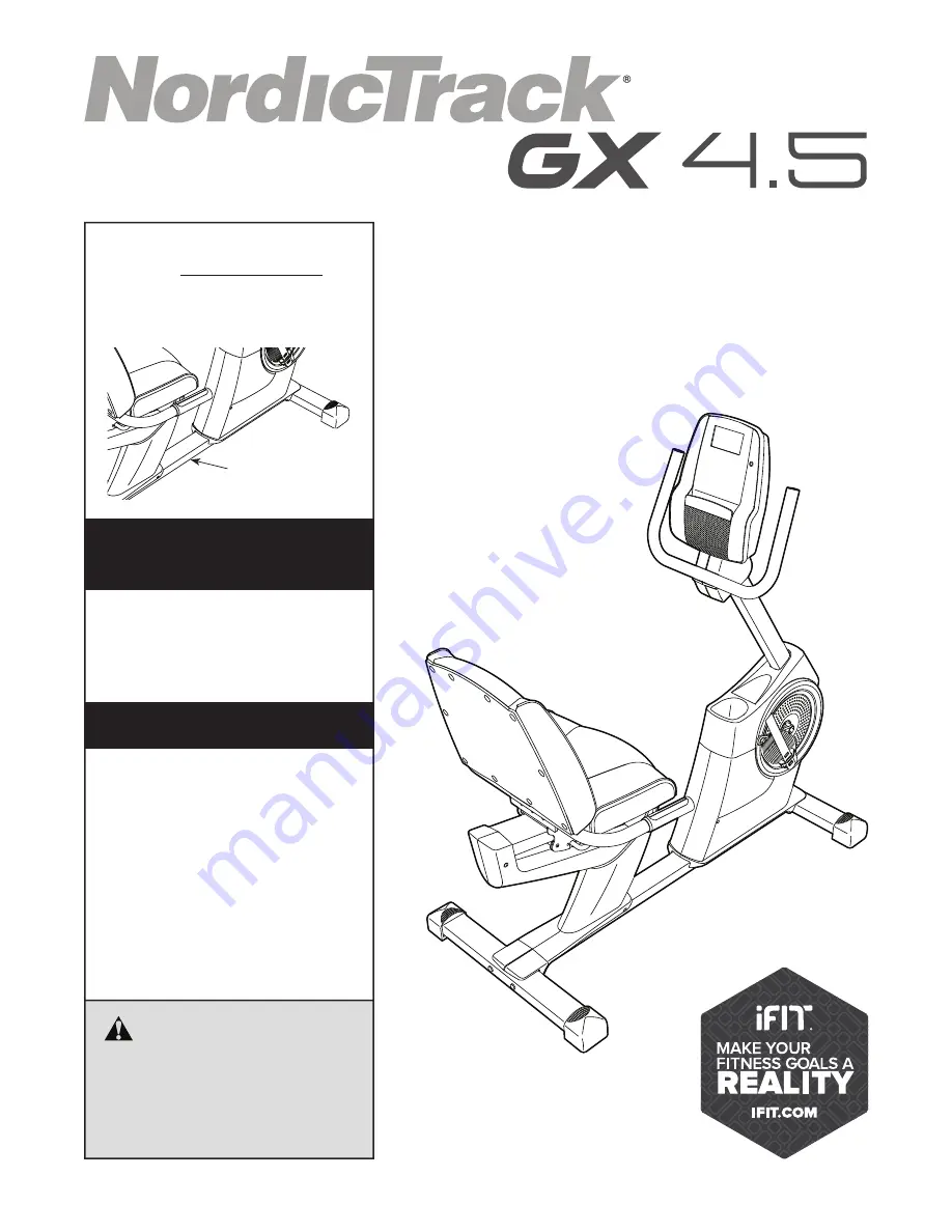 NordicTrack NORDICTRACK GX 4.5 Скачать руководство пользователя страница 1