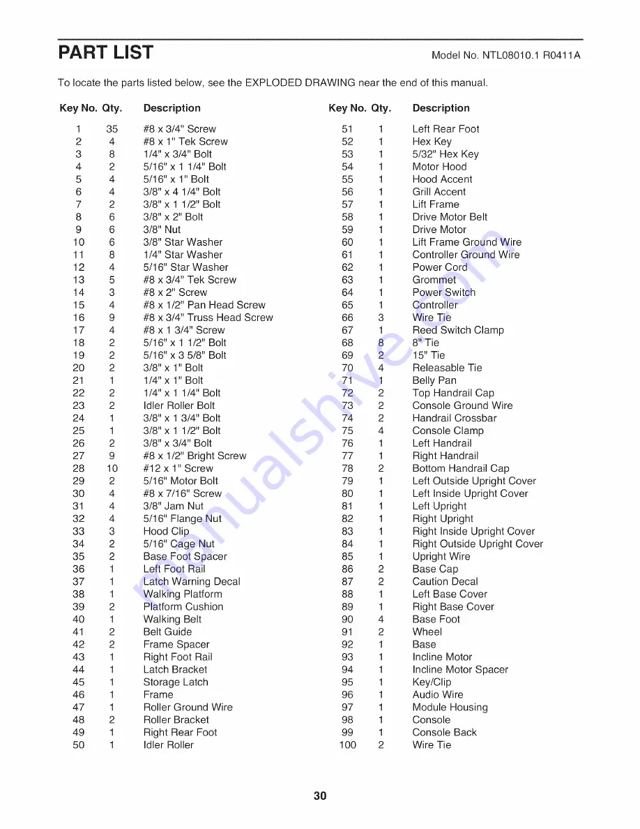 NordicTrack NTL08010.1 User Manual Download Page 30