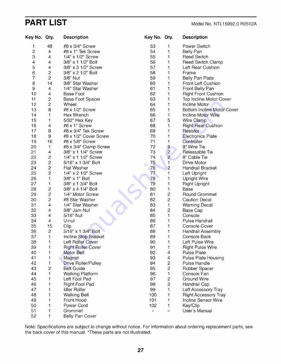 NordicTrack NTL15992.0 User Manual Download Page 27