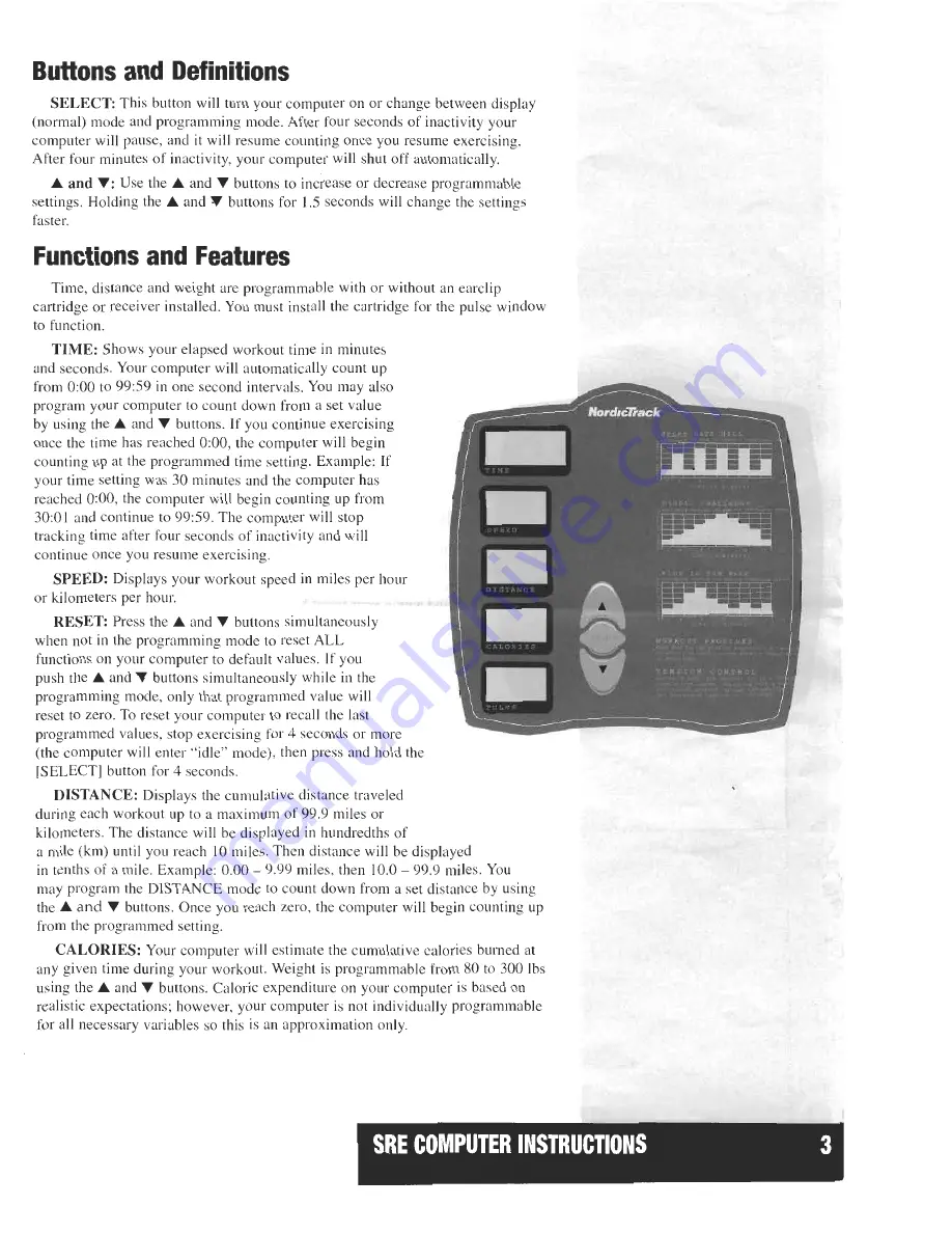 NordicTrack SRe Скачать руководство пользователя страница 11