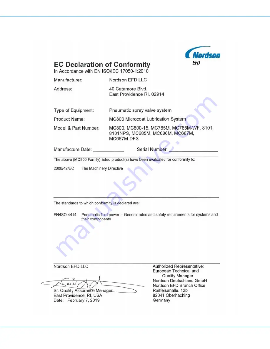 Nordson MicroCoat MC800 Series Operating Manual Download Page 12