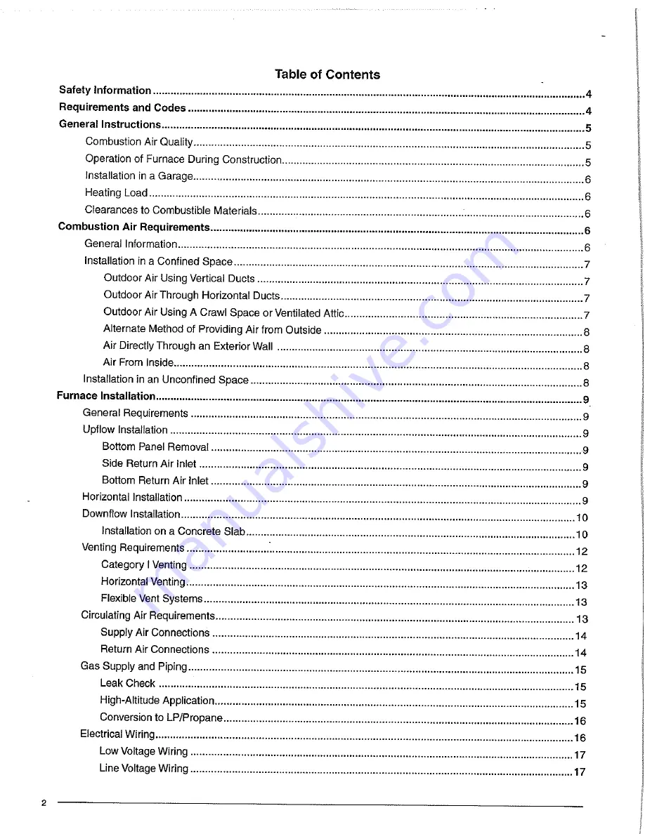 Nordyne SA series Installation Instructions Manual Download Page 2