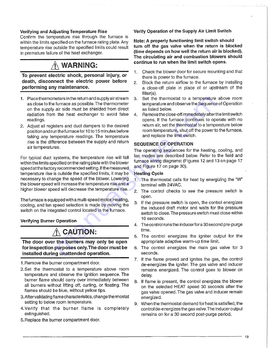 Nordyne SA series Installation Instructions Manual Download Page 19