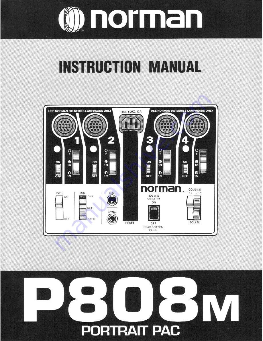 Norman P808M Portrait Pac Instruction Manual Download Page 1