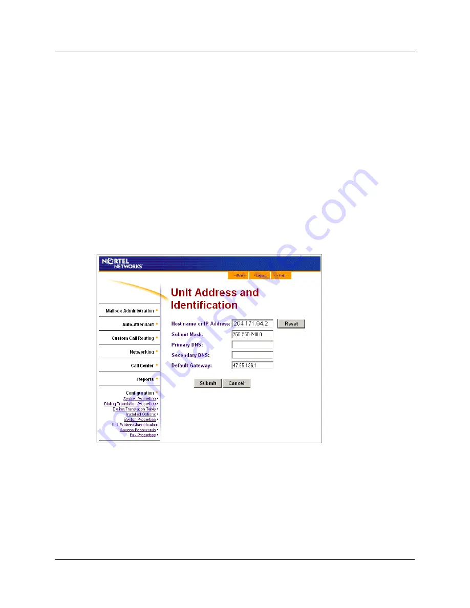 Nortel CallPilot 100 Set Up And Operation Manual Download Page 19