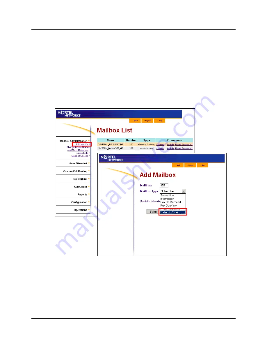 Nortel CallPilot 100 Set Up And Operation Manual Download Page 57