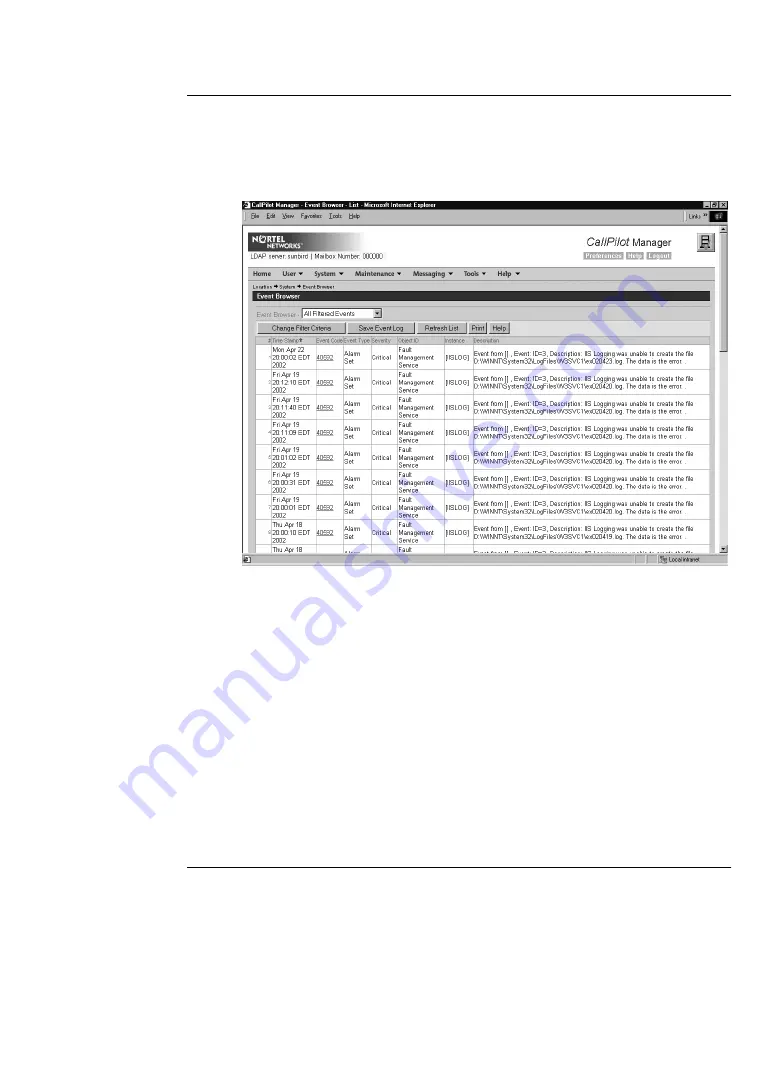 Nortel CallPilot 1001rp Скачать руководство пользователя страница 84