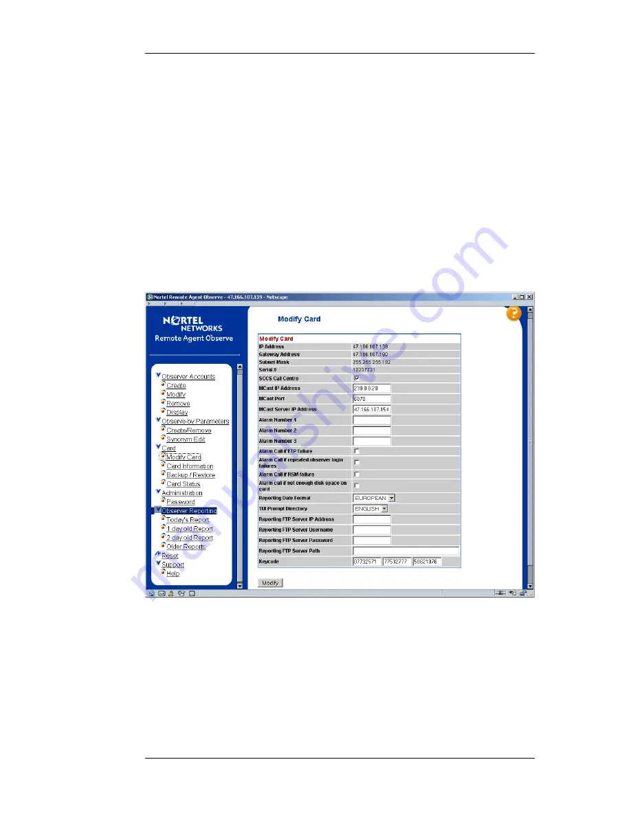 Nortel Observe User Manual Download Page 48