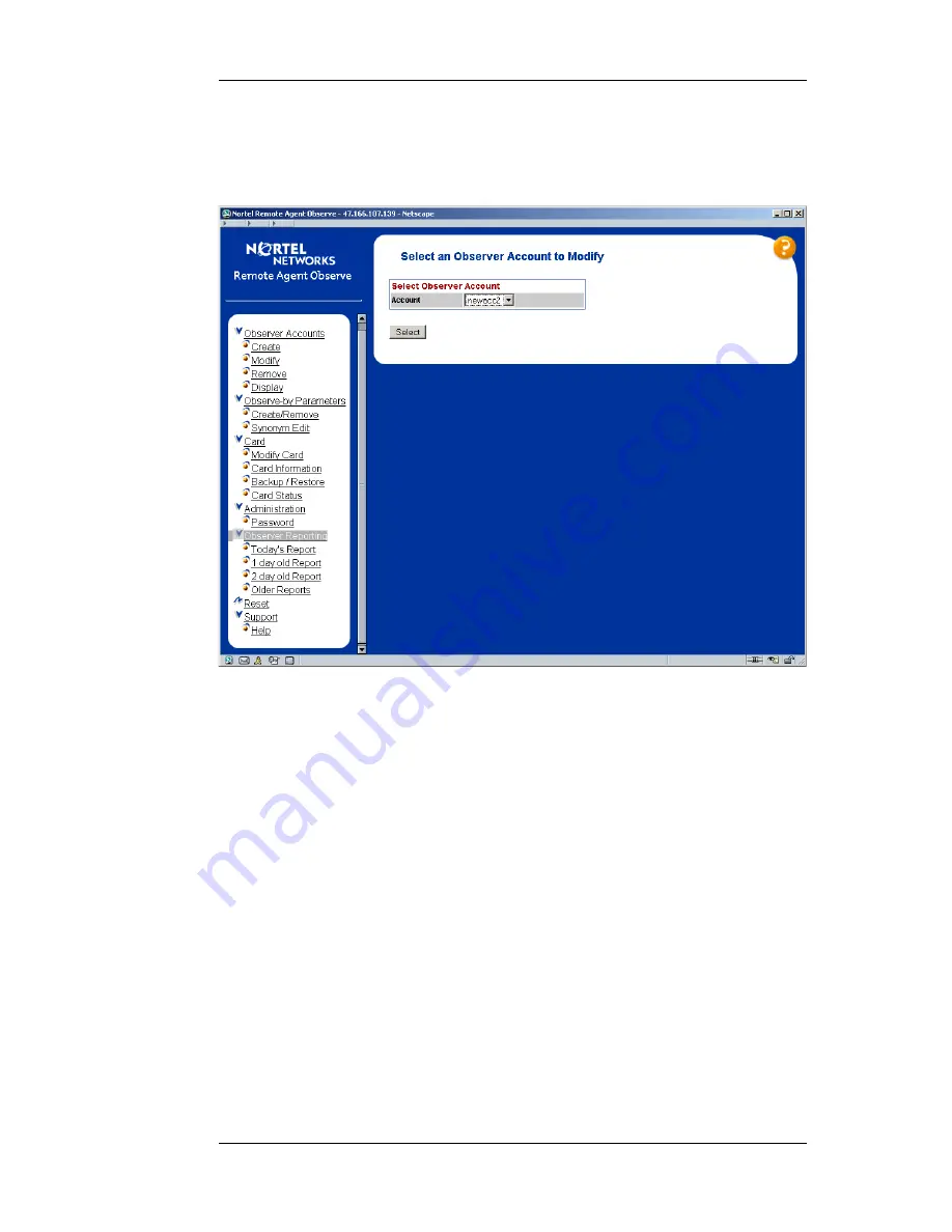 Nortel Observe User Manual Download Page 55