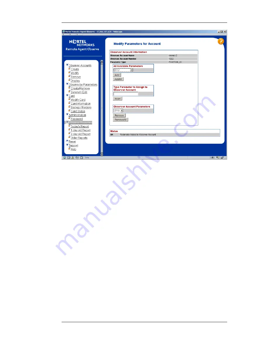 Nortel Observe User Manual Download Page 64