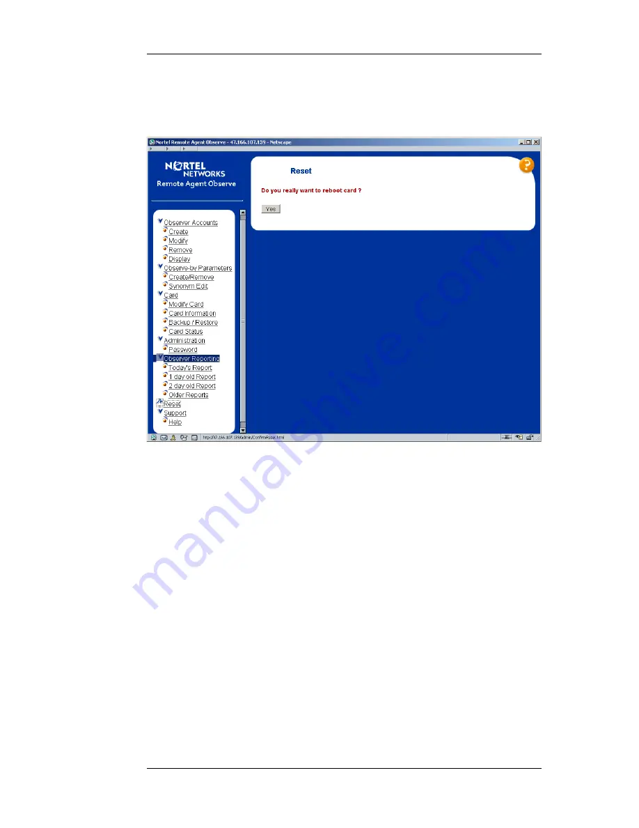 Nortel Observe User Manual Download Page 73