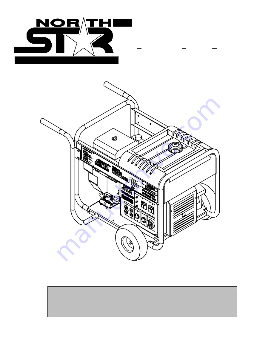 North Star 15000 PPG Owner'S Manual Download Page 1