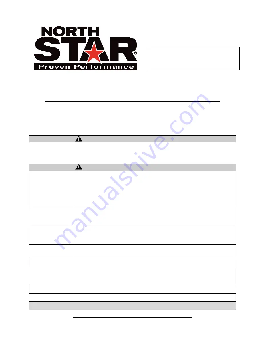 North Star 157114 Owner'S Manual Download Page 1