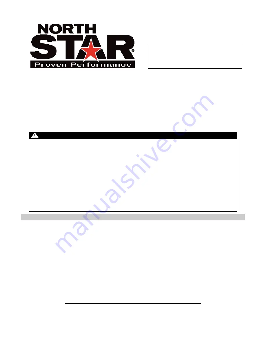 North Star 1574210 Owner'S Manual Download Page 1