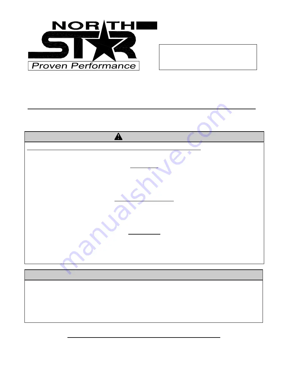 North Star 165920 Owner'S Manual Download Page 1