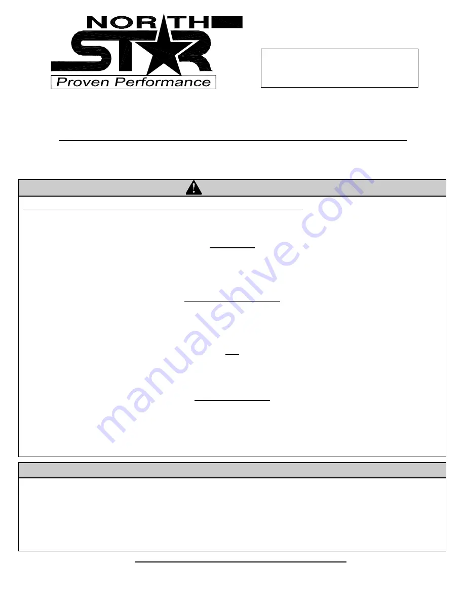 North Star 165929 Owner'S Manual Download Page 1