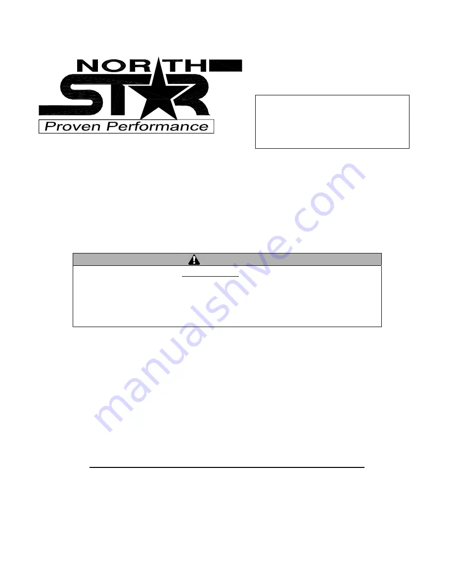 North Star 268175 Owner'S Manual Download Page 1