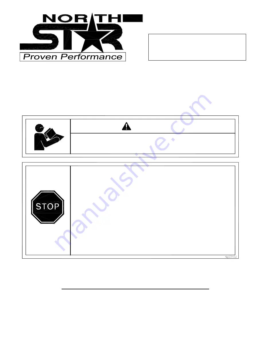 North Star A1573701 Owner'S Manual Download Page 1