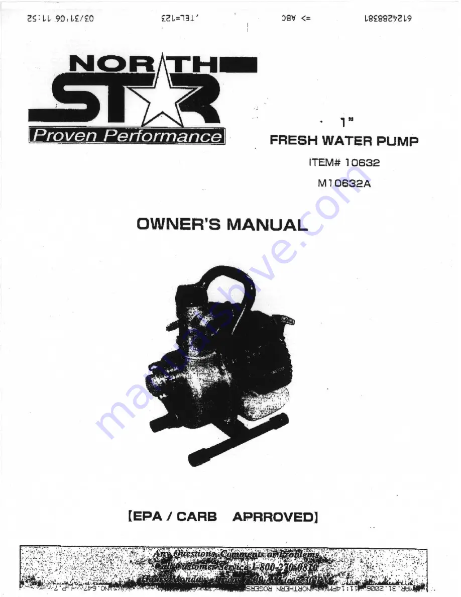 North Star M10632A Owner'S Manual Download Page 1