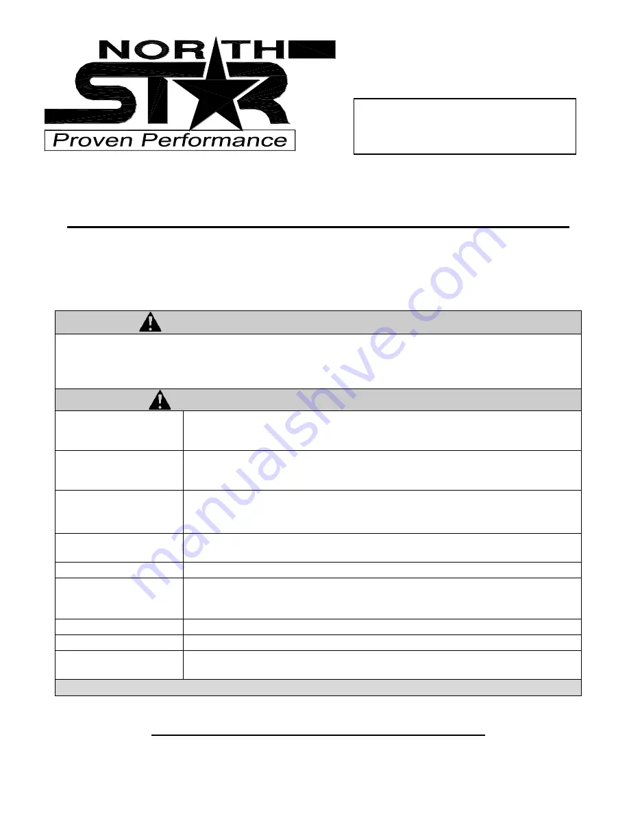 North Star M157593E Owner'S Manual Download Page 1