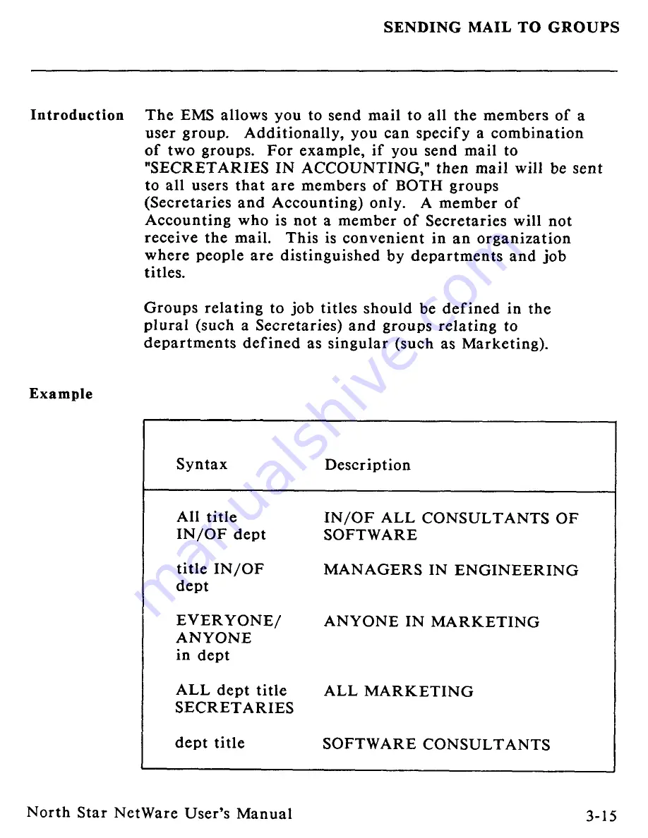 North Star Netware User Manual Download Page 83