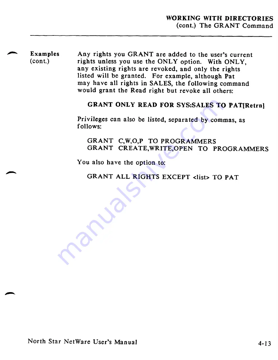 North Star Netware User Manual Download Page 125