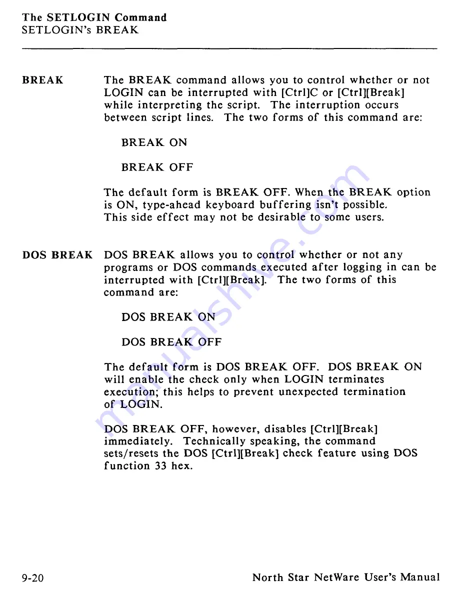 North Star Netware User Manual Download Page 290