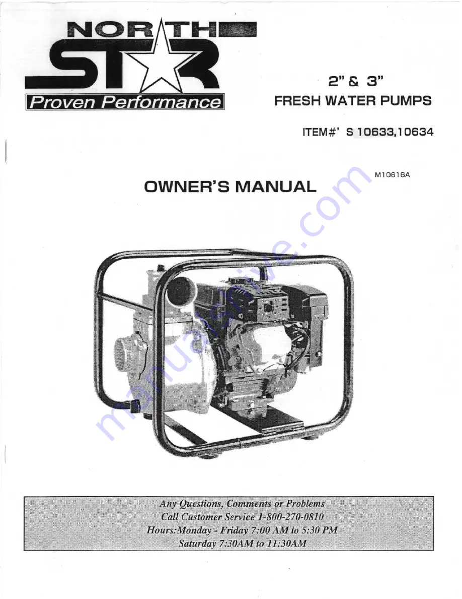 North Star S 10633 Owner'S Manual Download Page 1