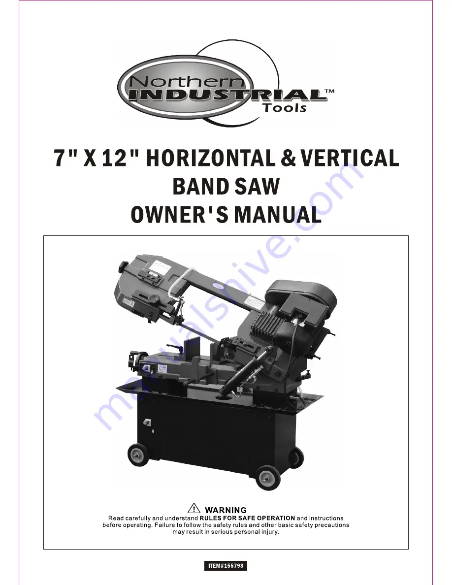 Northern Industrial Tools 155793 Скачать руководство пользователя страница 1