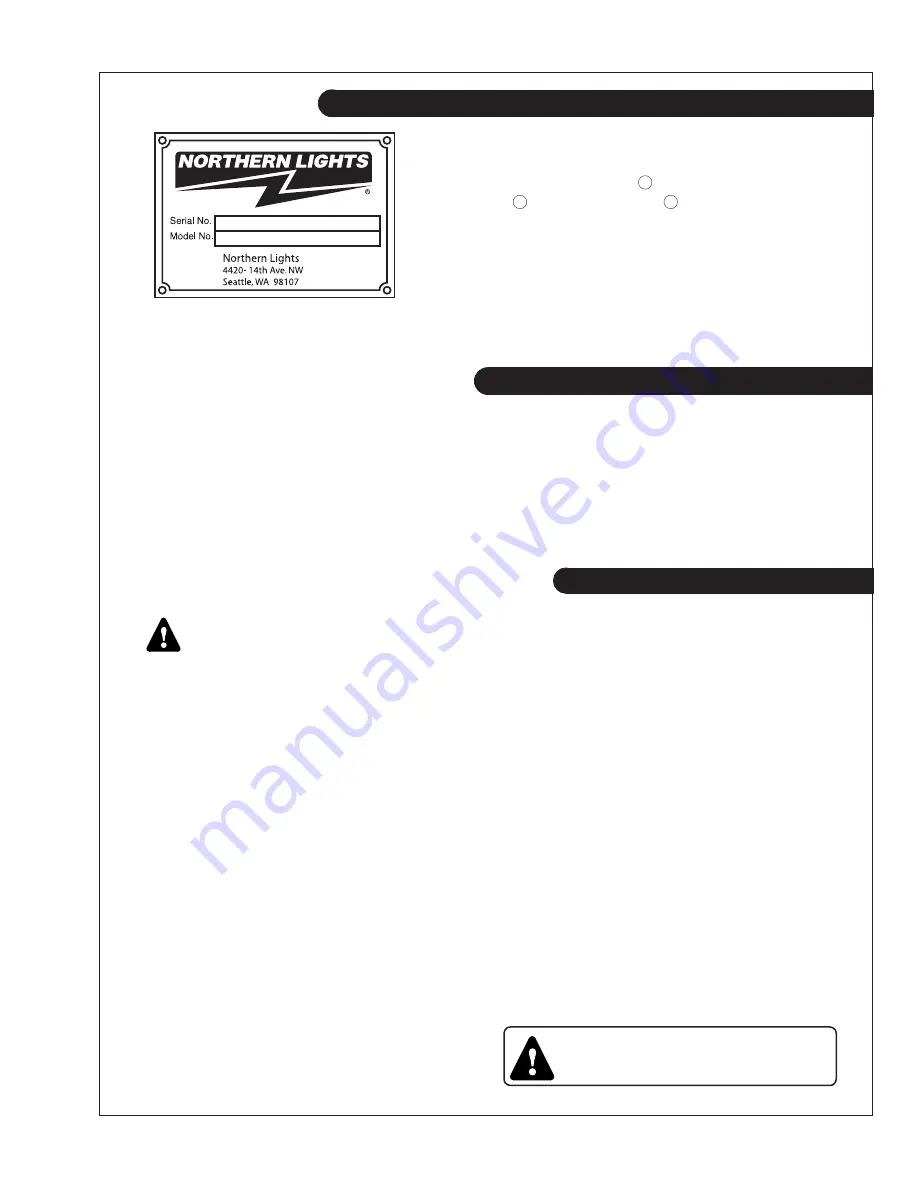 Northern Lights Lugger M843NW2 Operator'S Manual Download Page 5