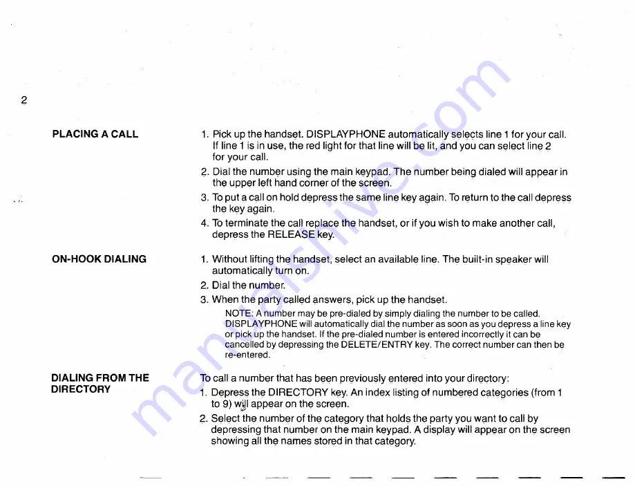 Northern Telecom DisplayPhone User Manual Download Page 4