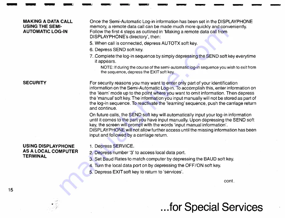 Northern Telecom DisplayPhone User Manual Download Page 17